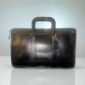 VTG Coach Embassy Brief 5282 Black Leather Brass Legal Sized Briefcase 90s USA